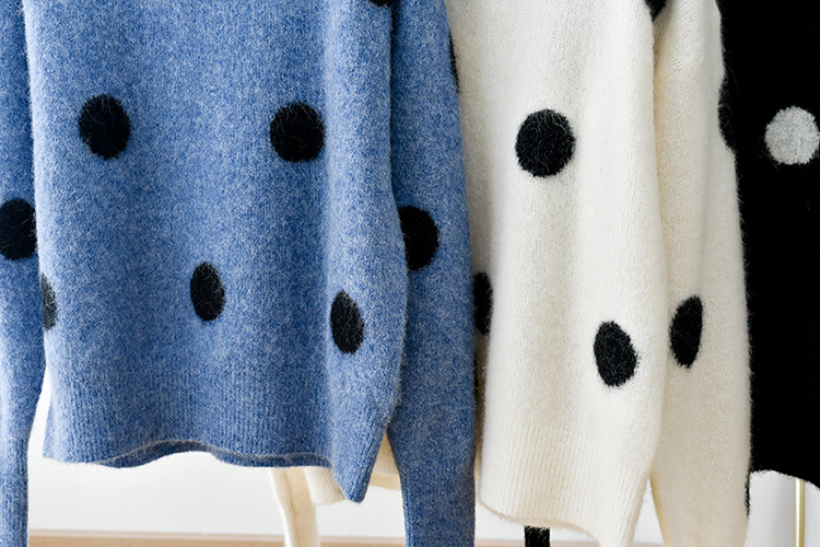 Women&prime;s Autumn Winter Fashion Sweater Polka DOT Pullover Sweater