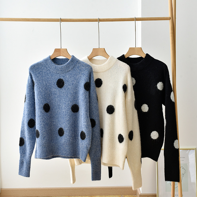 Women′s Autumn Winter Fashion Sweater Polka DOT Pullover Sweater