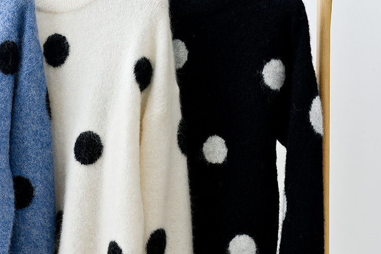 Women&prime;s Autumn Winter Fashion Sweater Polka DOT Pullover Sweater