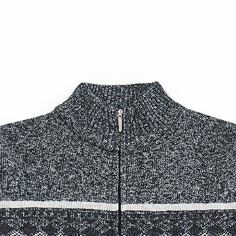 Wholesale Custom Thick Pure Wool Half High Neck Zipper Men&prime;s Woolen Sweater