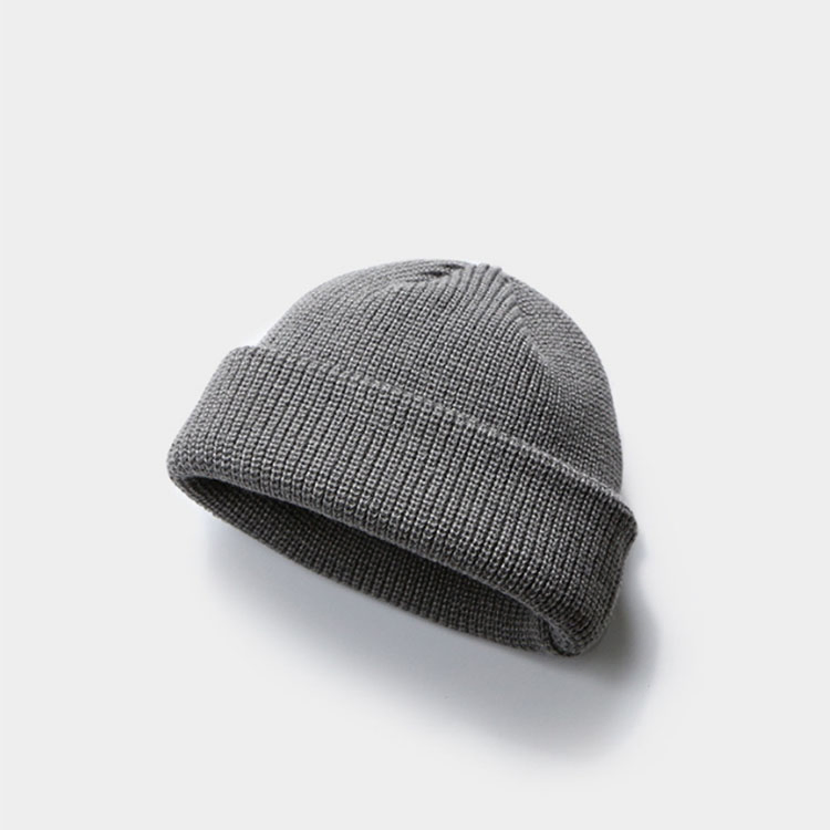 Unisex Wholesale Custom Logo Ribbed Knit Grey Beanies Warm Beanie Hat for Women Men