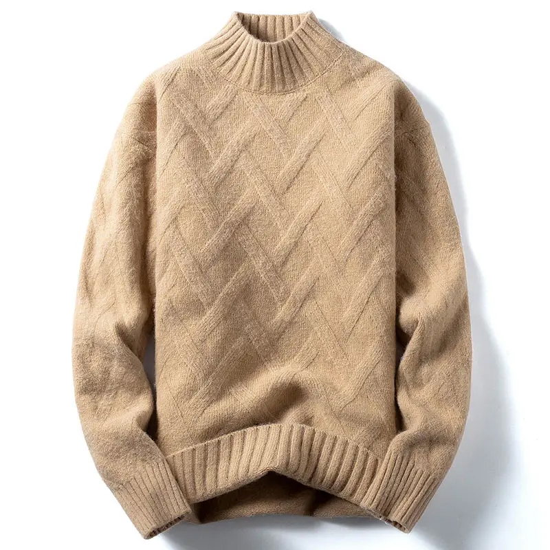 Fashion Winter Knitwear Turtleneck Knitted Long Sleeve Men&prime;s Rib Pullover Knitting Sweater for Men