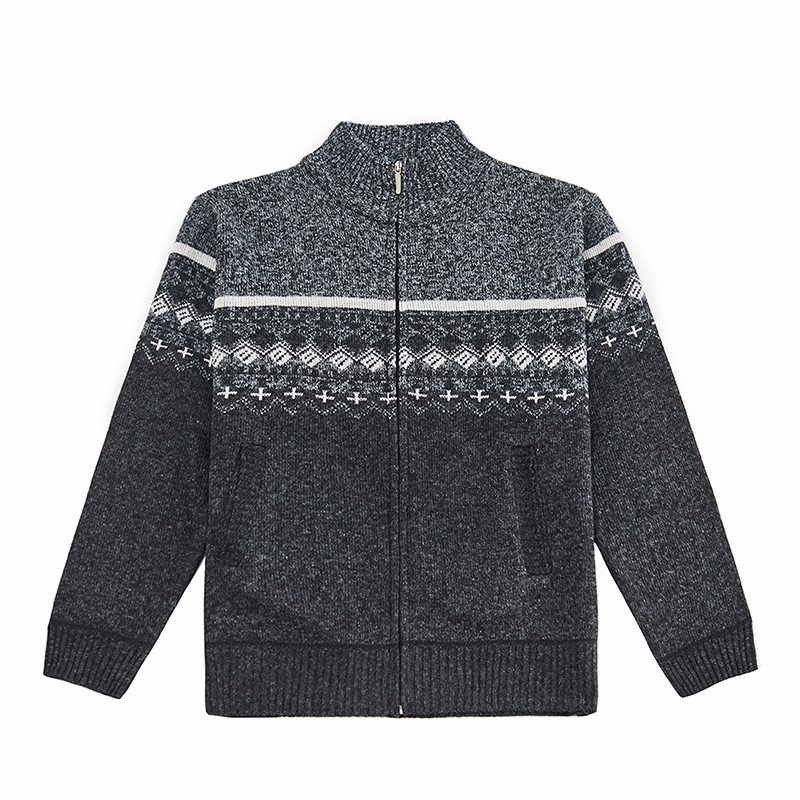 Wholesale Custom Thick Pure Wool Half High Neck Zipper Men′s Woolen Sweater