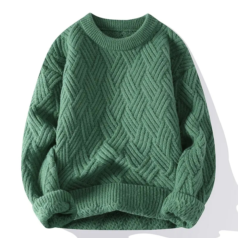 Custom OEM Sweater Unisex Jacquard Knitwear Men Crewneck Pullover Knit Jumpers