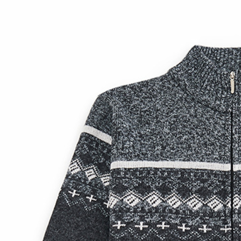 Wholesale Custom Thick Pure Wool Half High Neck Zipper Men&prime;s Woolen Sweater