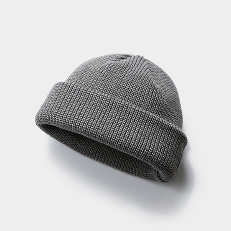 Unisex Wholesale Custom Logo Ribbed Knit Grey Beanies Warm Beanie Hat for Women Men