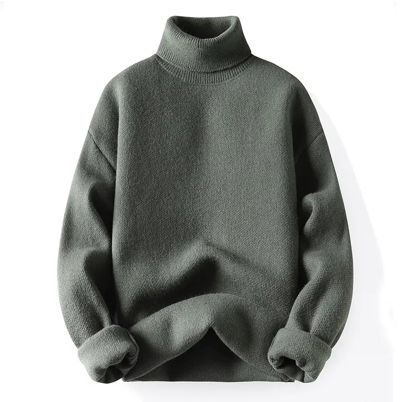Fashion Winter Knitwear Turtleneck Knitted Long Sleeve Men&prime;s Rib Pullover Knitting Sweater for Men