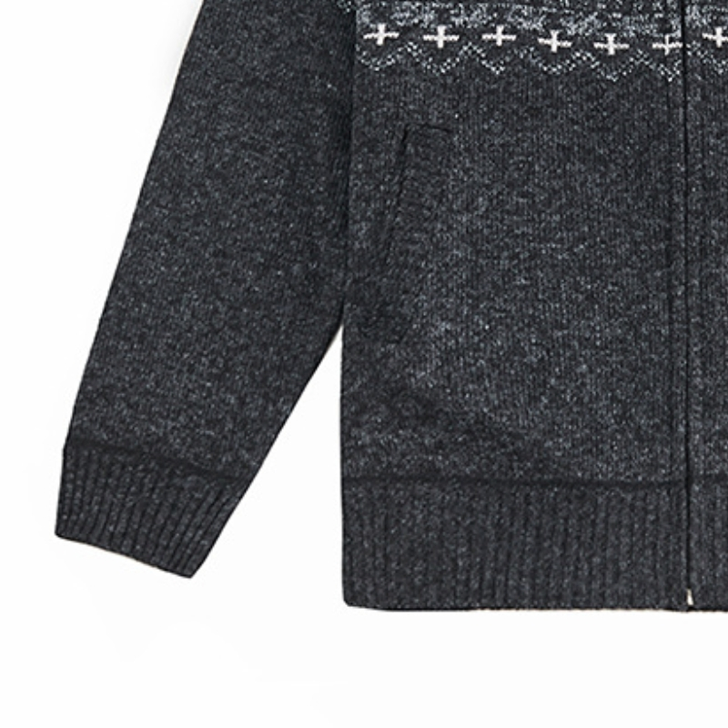 Wholesale Custom Thick Pure Wool Half High Neck Zipper Men&prime;s Woolen Sweater