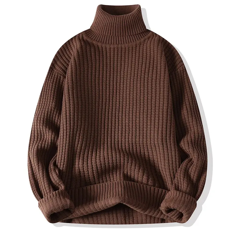 Fashion Winter Knitwear Turtleneck Knitted Long Sleeve Men′s Rib Pullover Knitting Sweater for Men