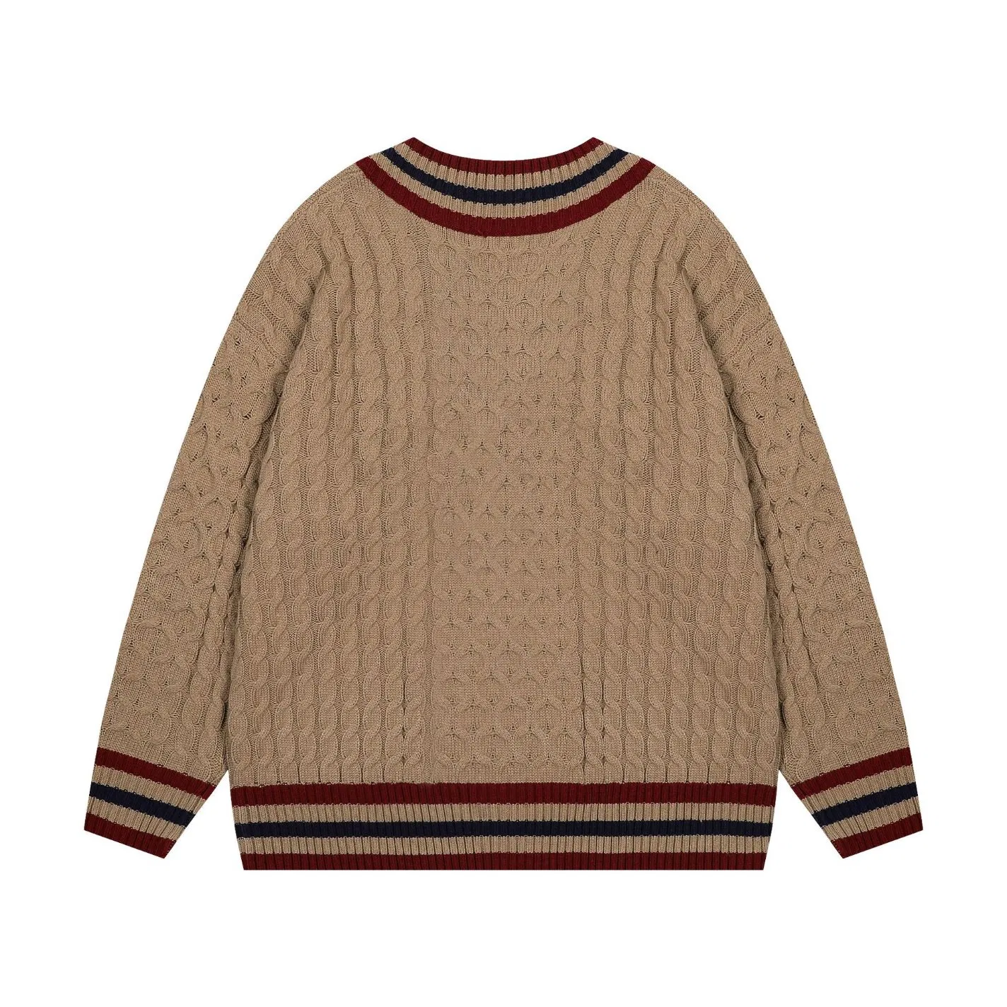 Custom Women Soild Color Knitted Sweater Drop Shoulder V Neck 100% Cotton Knitted Sweaters Pullover for Women