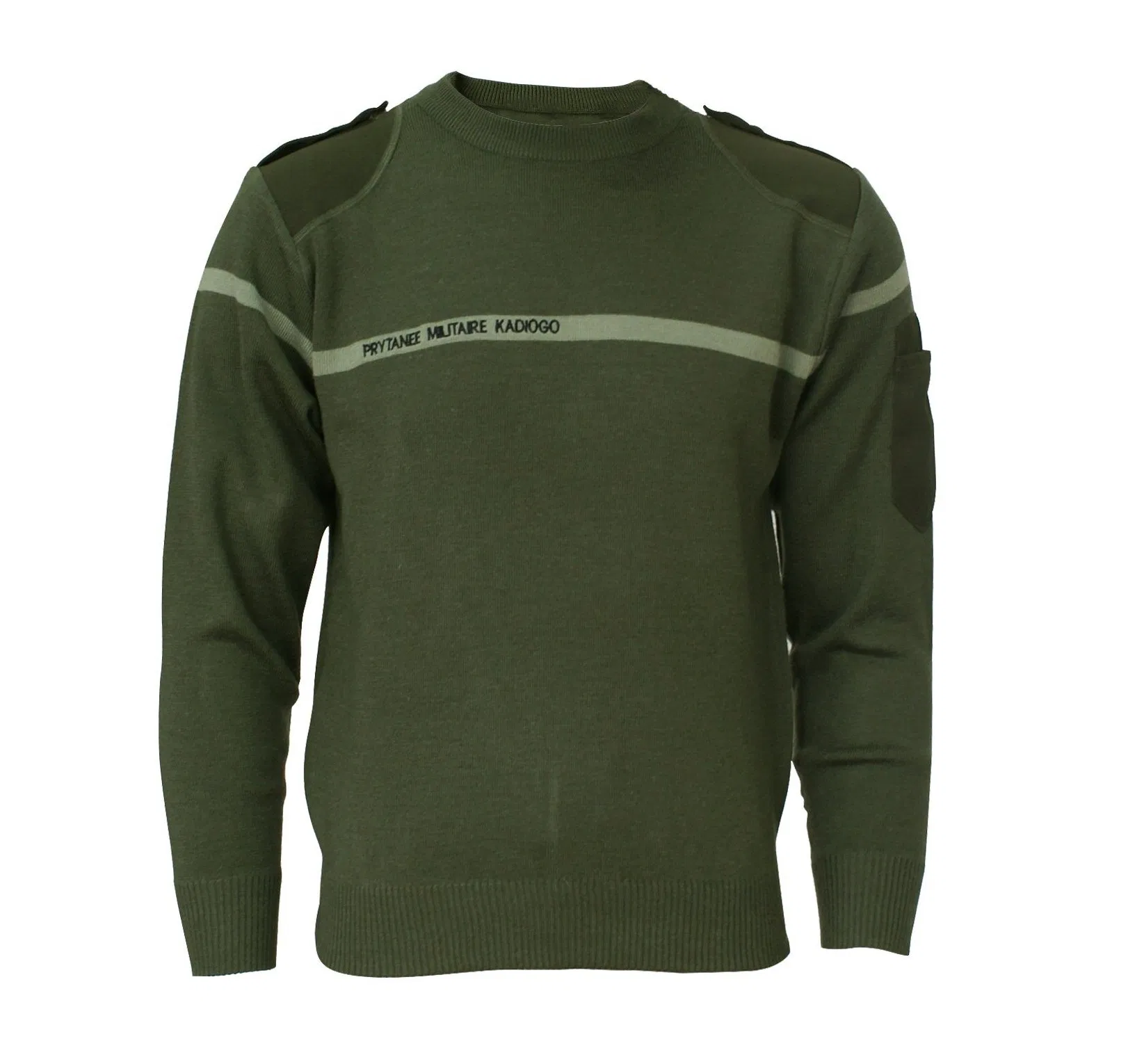 Tactical Olive Green Men Wool Long Sleeve Sweater