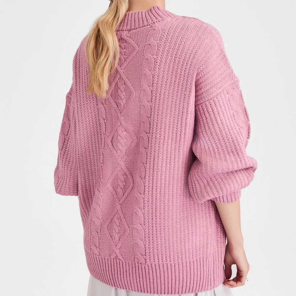 Solid Coloropen Cardigan Woman Knit Sweater Button Front Long Sleeve Knit Sweater Cardigan for Women