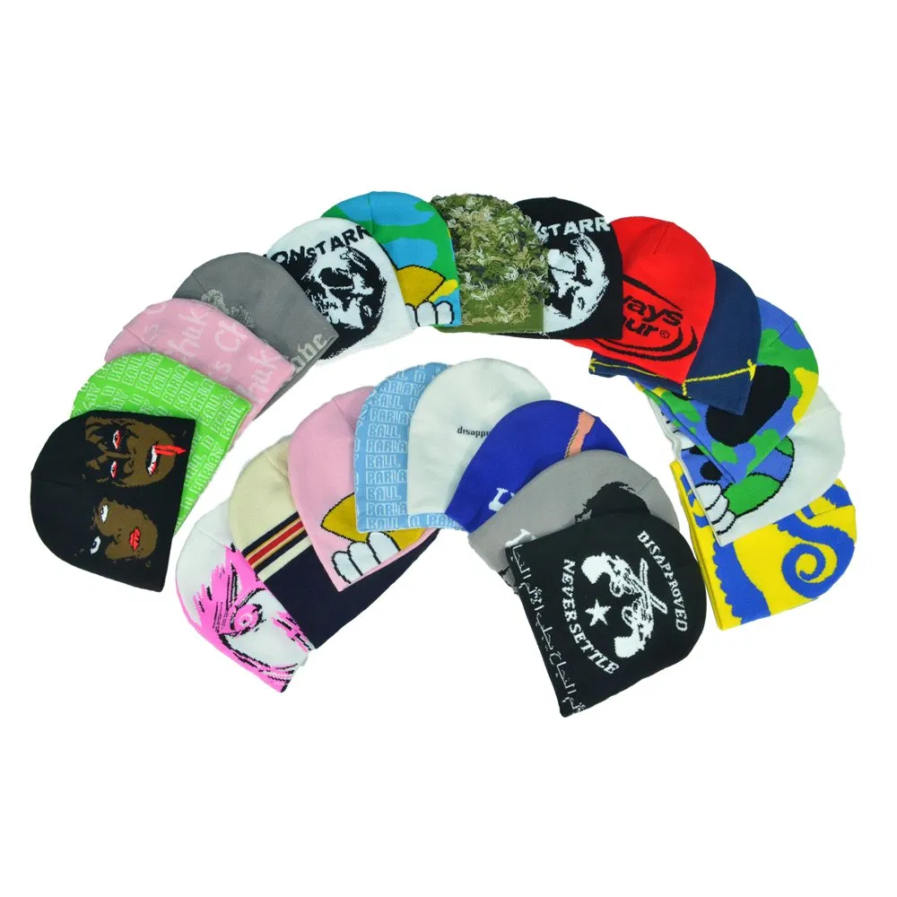 Recommend Beanie Hats Custom Flame Pattern Jacquard Knit Beanie Warm Beanies