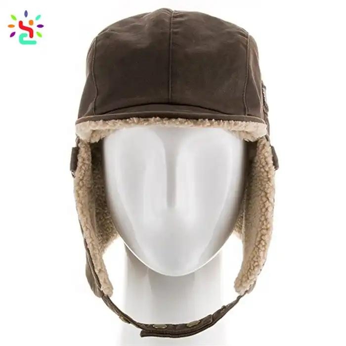 Best Pilot Trooper Aviator Cap Faux Leather Hat with Ear Flaps Ushanka Trapper Winter