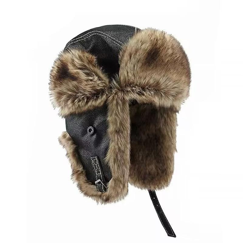 Wholesale Winter Russian Winter Ushanka Hats Earflap Real Rabbit Fur Women Trapper Hat Sheepskin Hat
