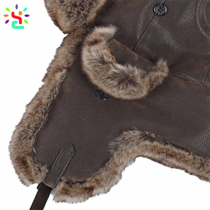 Embroidery Ushanka Rabbit Leather Ushanka Fur Winter Hats