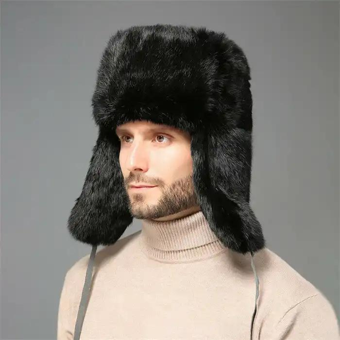 Hot Selling Ushanka Winter Warm Ushanka Hats with Earflap Real Fur Soft Custom Men Ushankas
