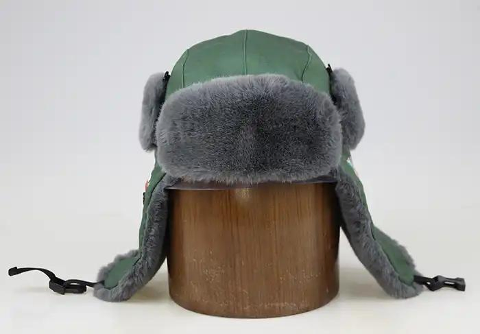 Custom Winter Trapper Hat Ushanka Russian Rabbit Fur Hat Pattern Knitted with Kids Winter Cap Wholesale