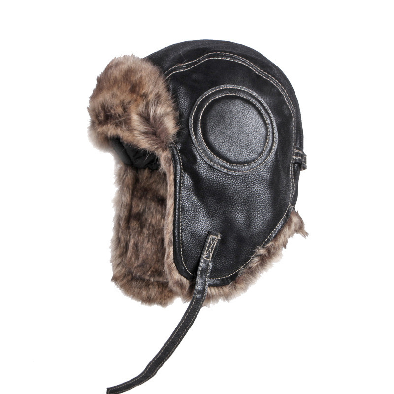 Custom Russian Winter Ushanka Hats Earflap Real Rabbit Fur Women Trapper Hat Sheepskin Hats
