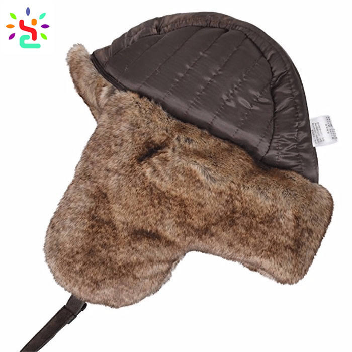 Embroidery Ushanka Rabbit Leather Ushanka Fur Winter Hats