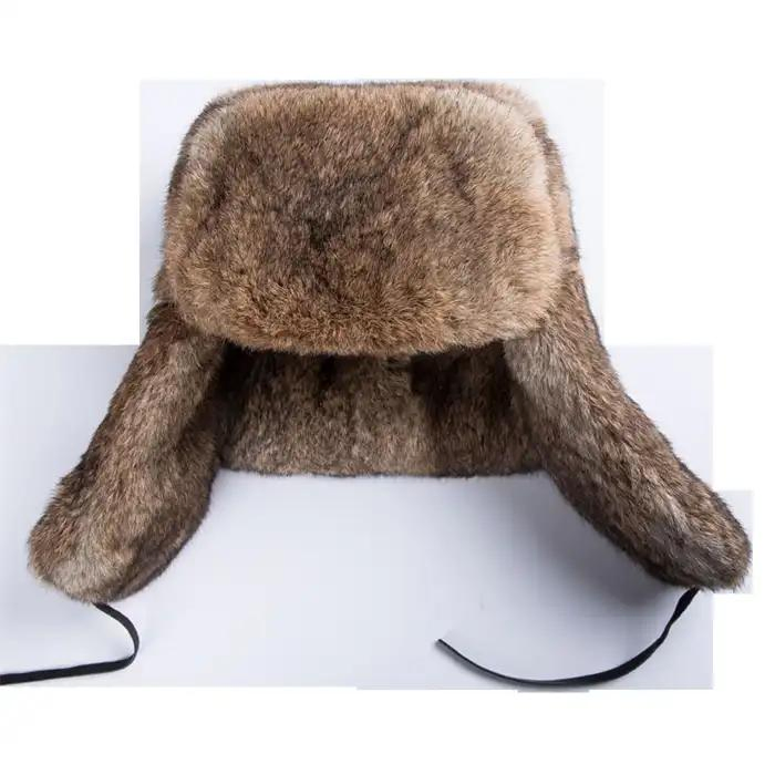 Hot Selling Ushanka Winter Warm Ushanka Hats with Earflap Real Fur Soft Custom Men Ushankas