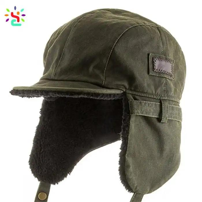 Best Pilot Trooper Aviator Cap Faux Leather Hat with Ear Flaps Ushanka Trapper Winter