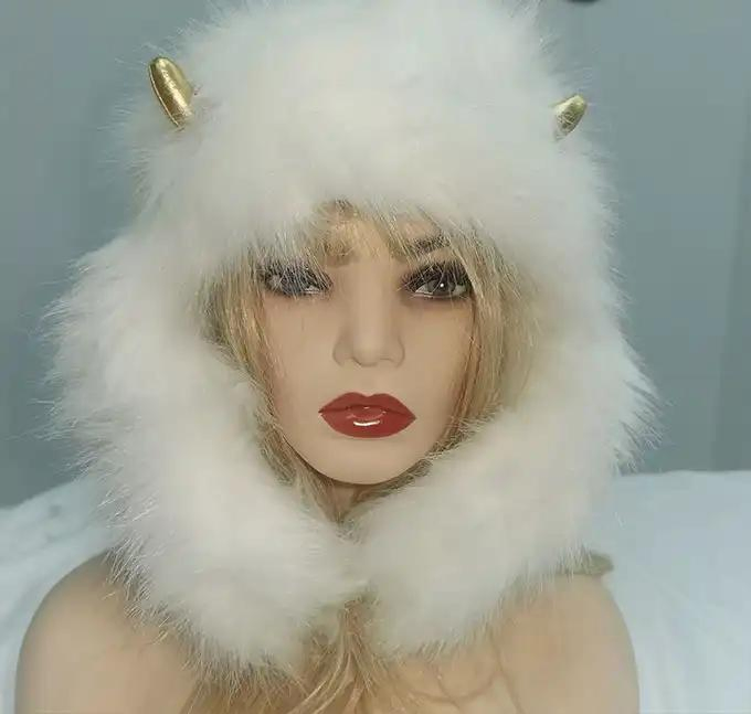 Custom Russian Winter Ushanka Hats Earflap Real Rabbit Fur Women Trapper Hat Sheepskin Hats