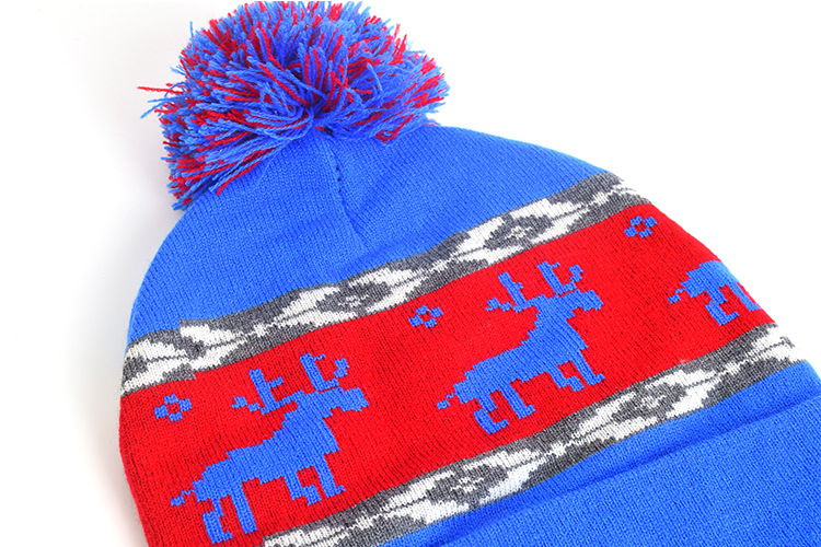 Cozy Christmas Thick Wool Ball Knitting Hat for Winter