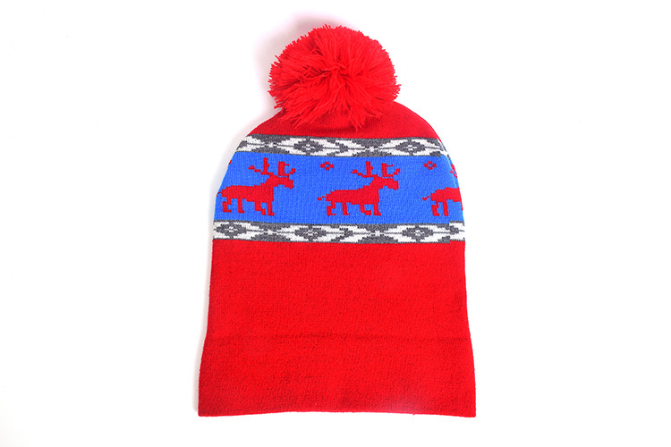 Cozy Christmas Thick Wool Ball Knitting Hat for Winter