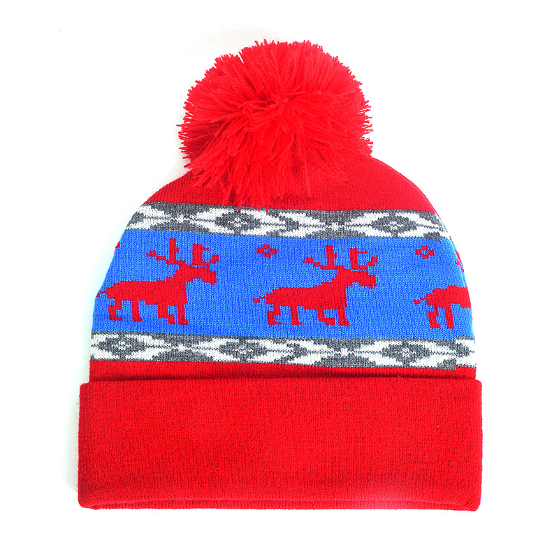 Cozy Christmas Thick Wool Ball Knitting Hat for Winter