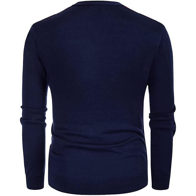 Cardigan Long Sleeve Sweater Stripwinter Warm V Neck Knitted Sweater