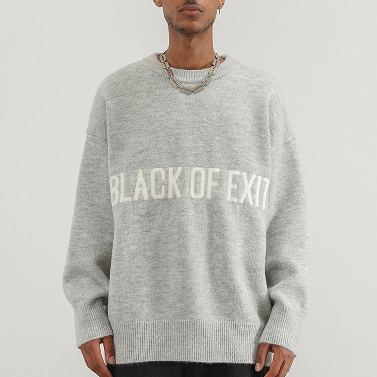 Wholesale Men&prime;s Cotton High Quality Custom Logo Slim Fit Knitted Pullover Long Sleeves Sweaters