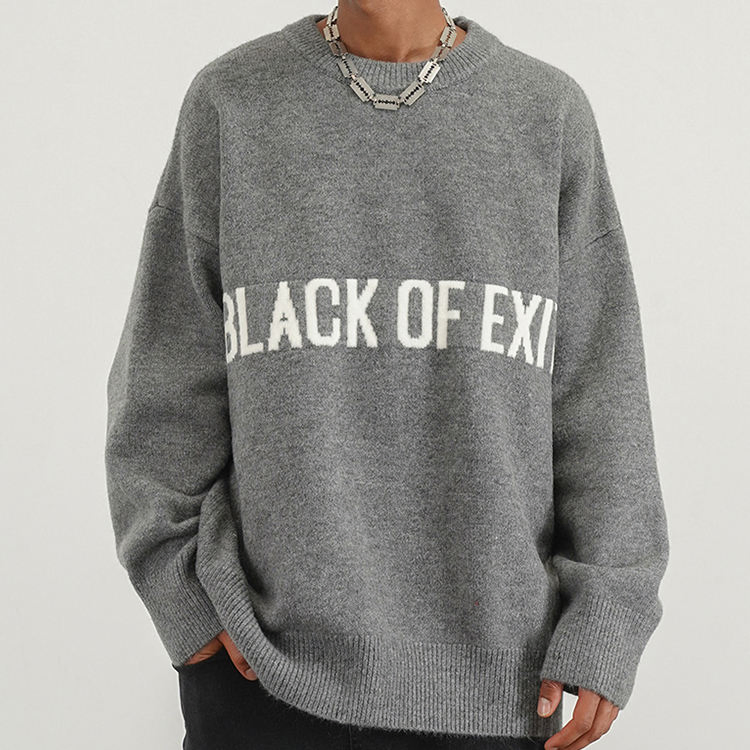 Wholesale Men′s Cotton High Quality Custom Logo Slim Fit Knitted Pullover Long Sleeves Sweaters
