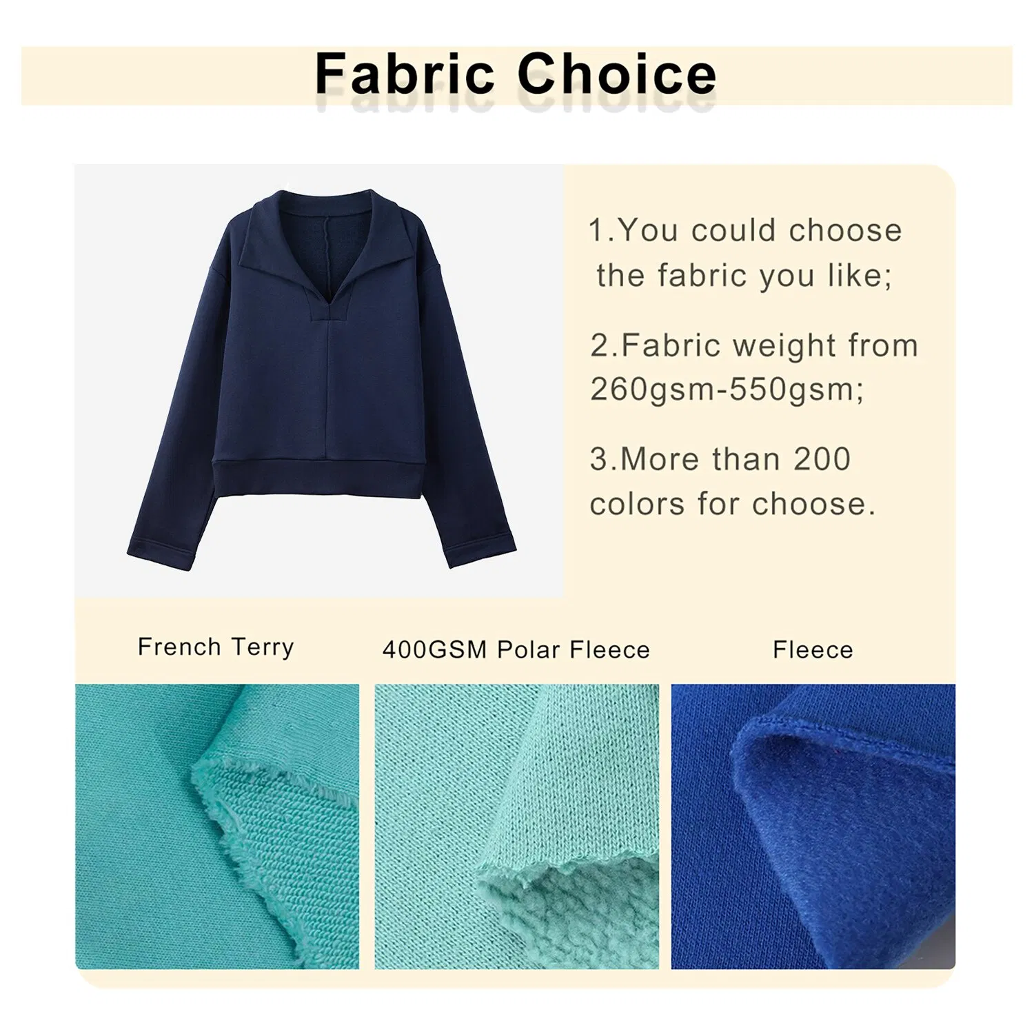 Casual Streetwear Training Solid Color Custom High Quality Fleece Puff Printing 100%Cotton Polo Collar Sweatshirt Men