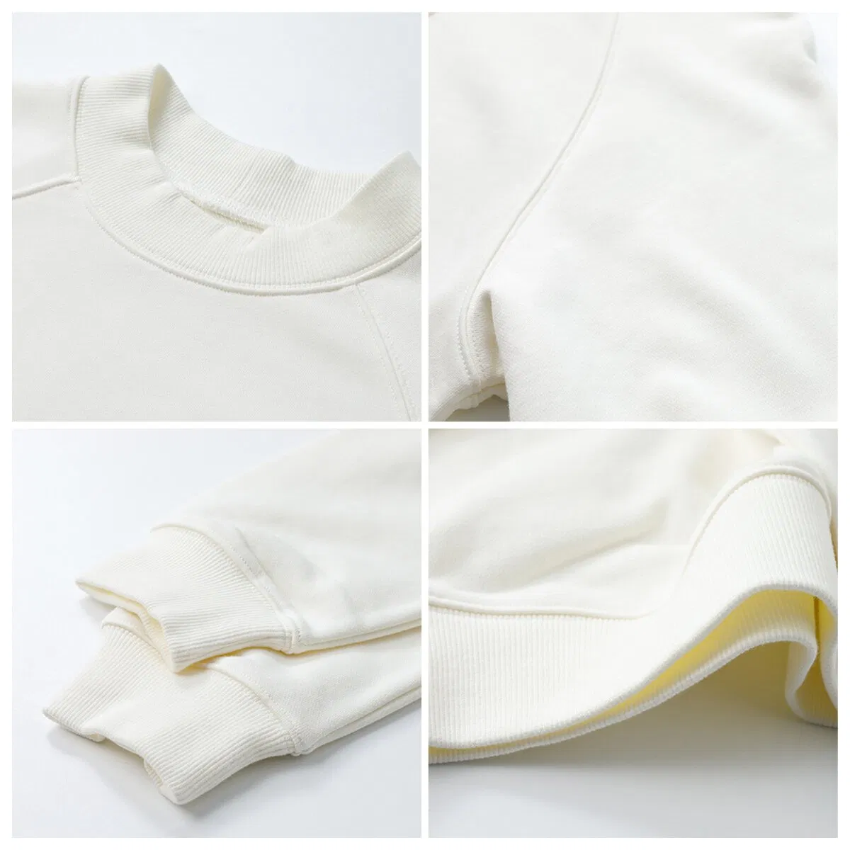 High Quality Solid Color French Terry Highstreet Custom Casual Silk Screen Printing Wholesale Crop Top Sweatshirt Women