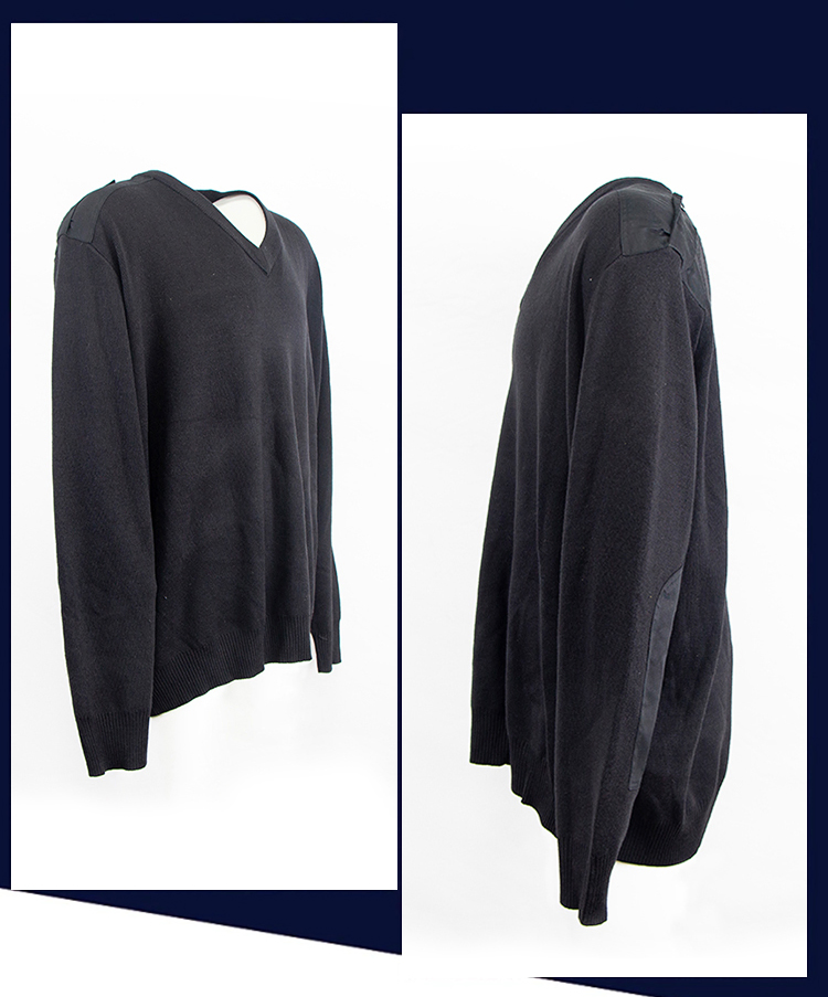Men&prime;s Security Guard Round Neck Woollen Sweater Public Customized Logo Security Uniform Sweater