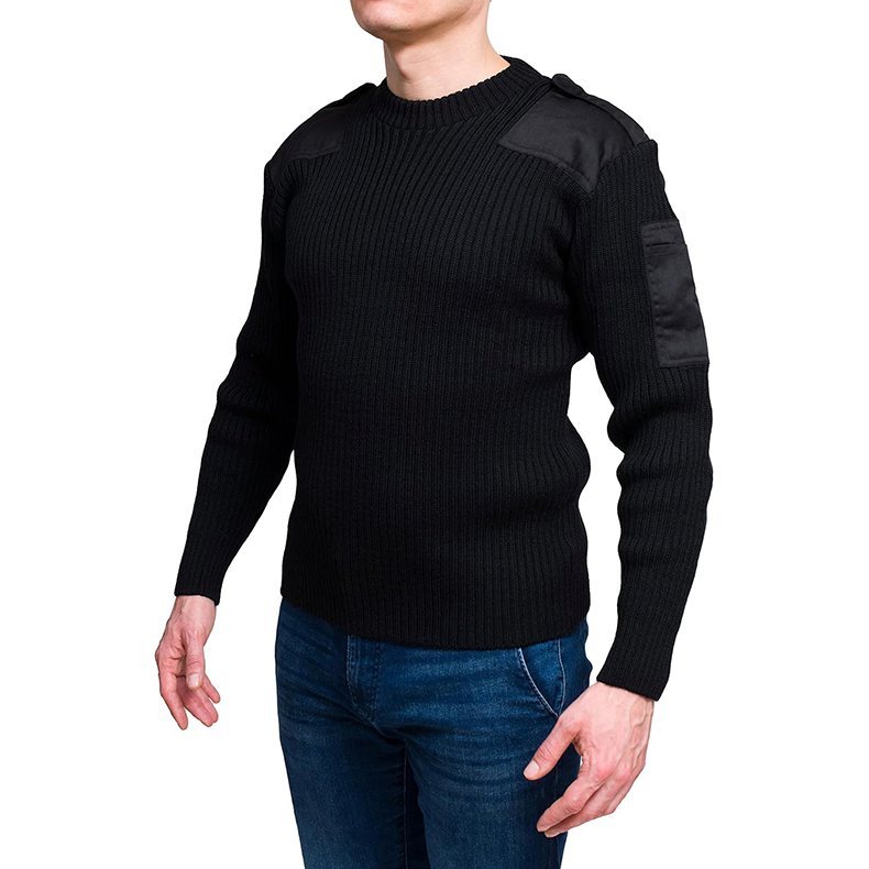 Tactical Wearing Custom Wool Olive Green Men Adults Winter Pullover Sweater