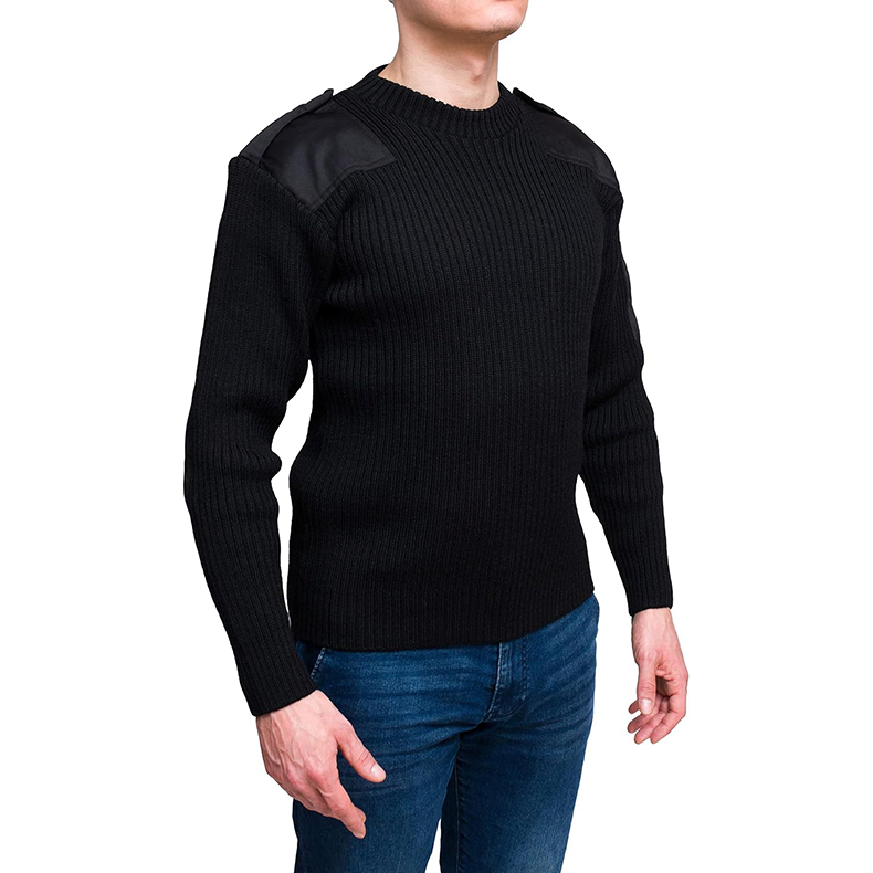 Tactical Wearing Custom Wool Olive Green Men Adults Winter Pullover Sweater