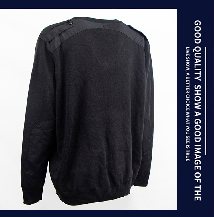 Men&prime;s Security Guard Round Neck Woollen Sweater Public Customized Logo Security Uniform Sweater