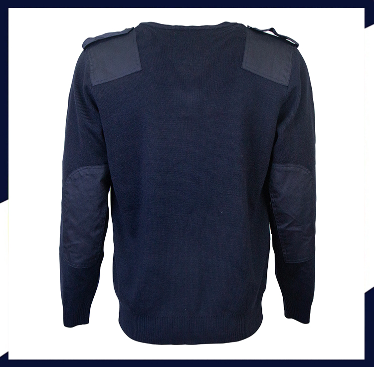 Mens Security V-Neck Sweater Knitwear Long Sleeve Pullover Sweatshirt Knit Sweater