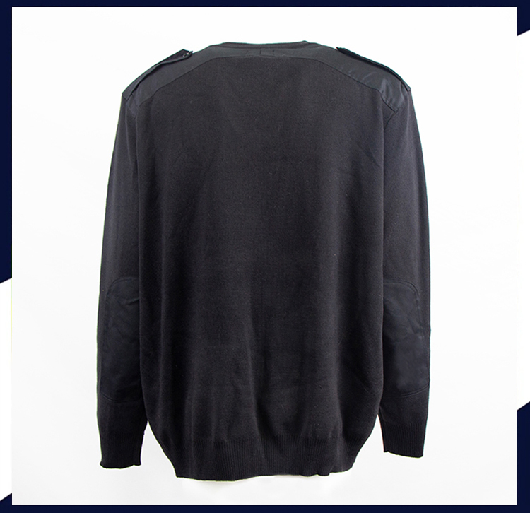 Men&prime;s Security Guard Round Neck Woollen Sweater Public Customized Logo Security Uniform Sweater