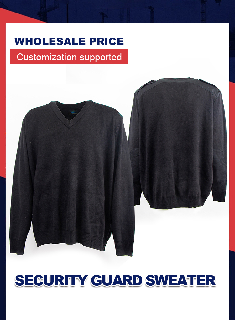 Men&prime;s Security Guard Round Neck Woollen Sweater Public Customized Logo Security Uniform Sweater