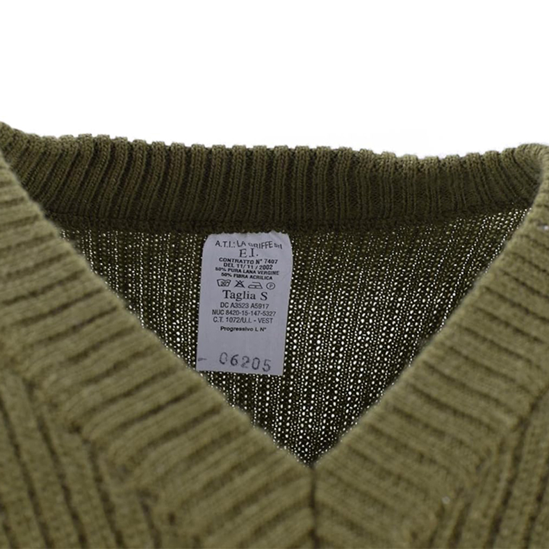 Tactical Custom Wool Sweater Olive Green Wool Full Winter Clothes for Men