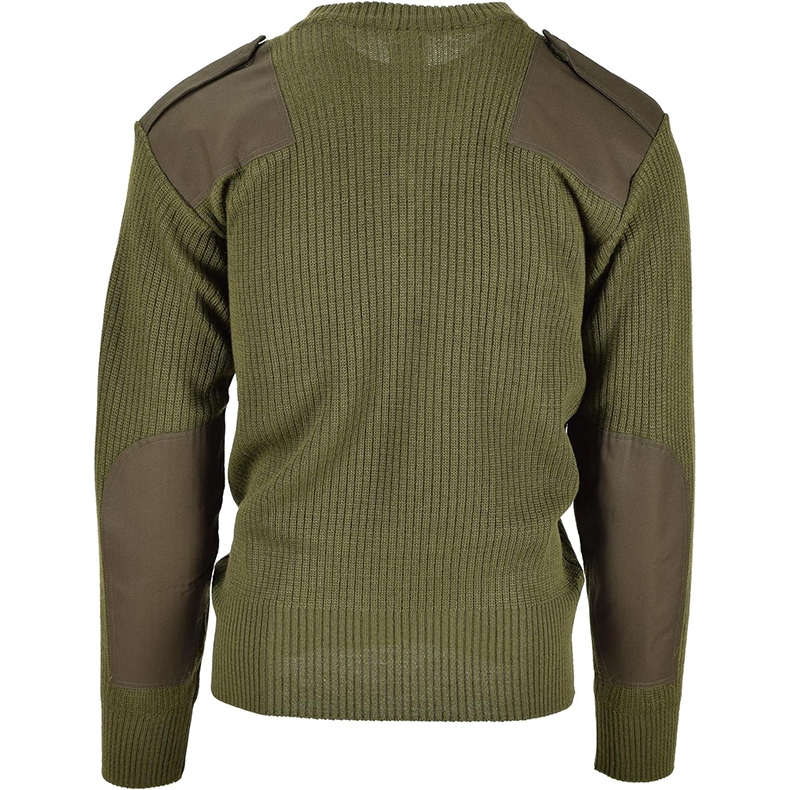 Tactical Custom Wool Sweater Olive Green Wool Full Winter Clothes for Men