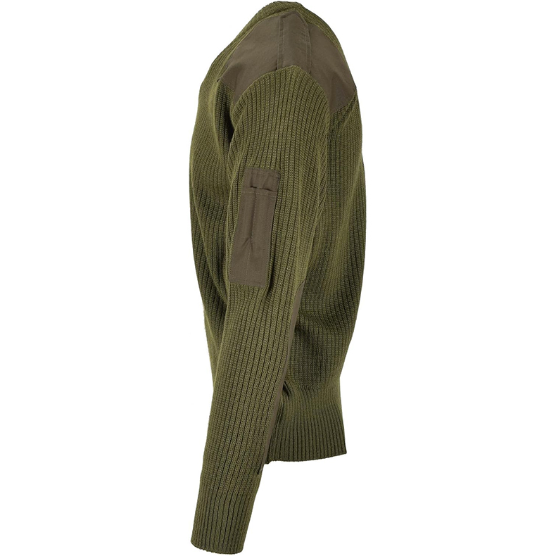 Tactical Custom Wool Sweater Olive Green Wool Full Winter Clothes for Men
