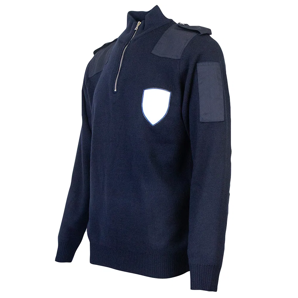 Stand Collar Sweater Security Guard Sweater Zipper Stand Collar Knitted Sweater
