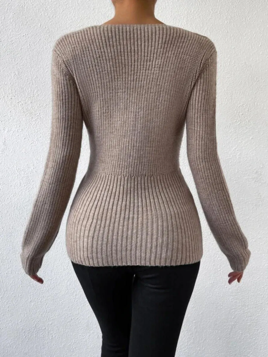 Sexy Spice Girl Sweate Sense V-Neck Slim-Fit Women&prime;s Pullover Winter Sweater