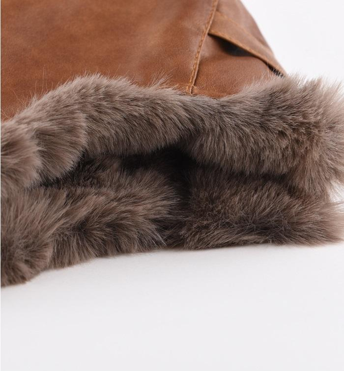 Autumn and Winter New Leather Hat Thickened Warm Plush Windproof Riding Ear Protection Hats