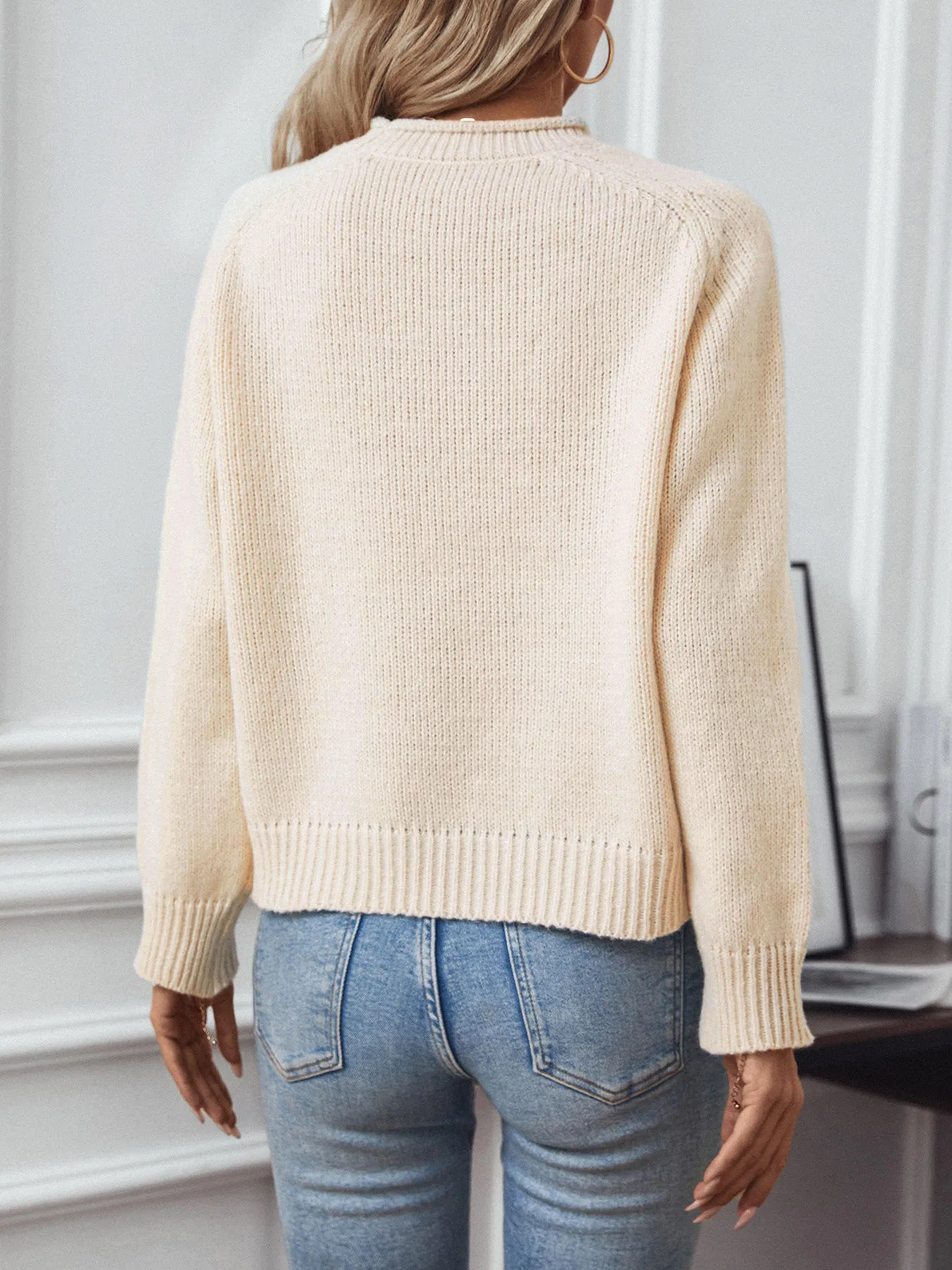 Christmas Tree Jumper Women&prime;s Sweater Warm Loose Knit Cowl Neck Sweater