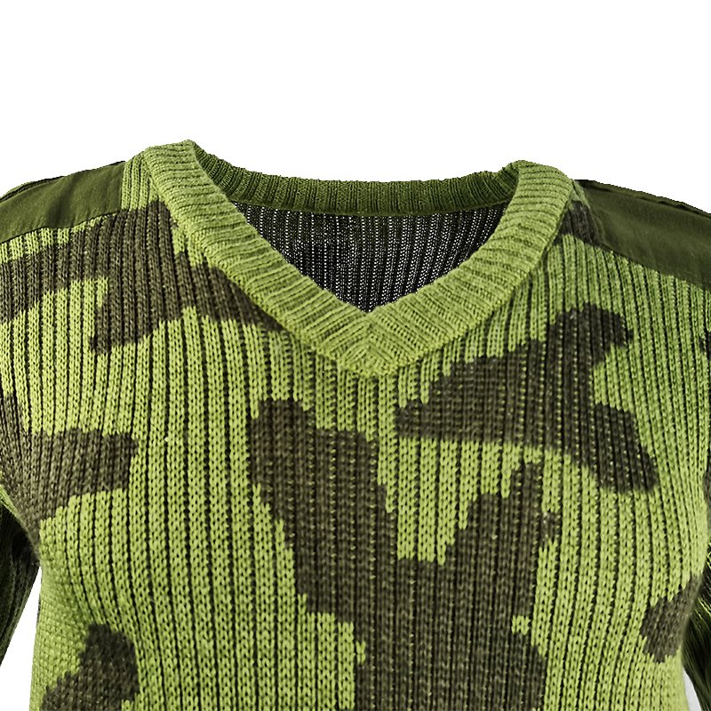 Outdoor Hunting Training Men&prime;s Security Autumn Winter Camouflage Sweater Knit Wool Acrylic Commando Sweater
